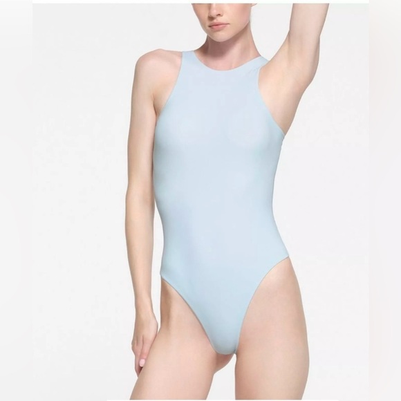 Skims Fits Everybody High Neck Bodysuit in Opal Size XS - Picture 2 of 5